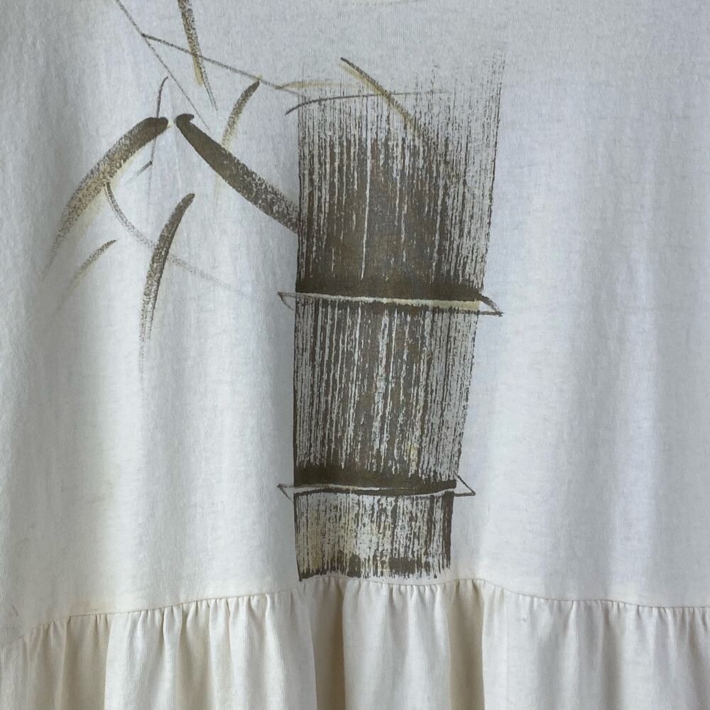 Vintage L.A. Artwear Maxi Dress Bamboo Art To Wear Size L Cream Boho - Picture 2 of 7